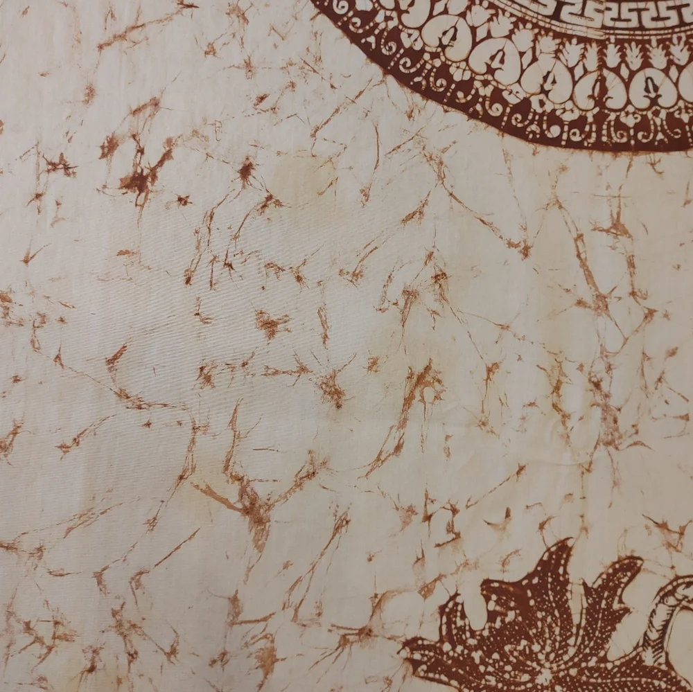 Hand Printed Batik Tablecloth 1970s 36
